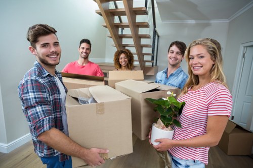 Packed boxes prepared for removal services in Muswell Hill