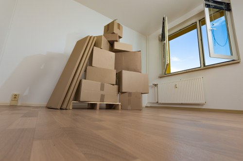 Removal team applying safety measures during a house move