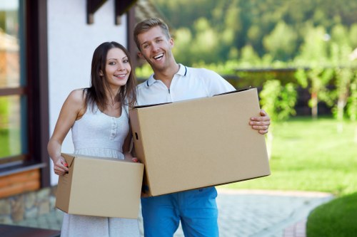 Packed household items prepared for removals in Muswellhill