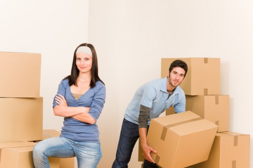 Organised storage boxes and moving supplies for Muswellhill house removals